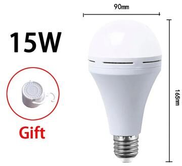 Inspire Select E27 Rechargeable LED Emergency Light Bulb 7W 9W 12W 15W Battery Backup Power Outage Camping Light 100240V 15w warm Light