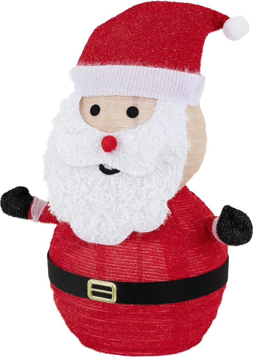 ECD Germany LED Kerstman Tuinfiguur met 30 Warm Witte LED's, Hoogte: 68 cm