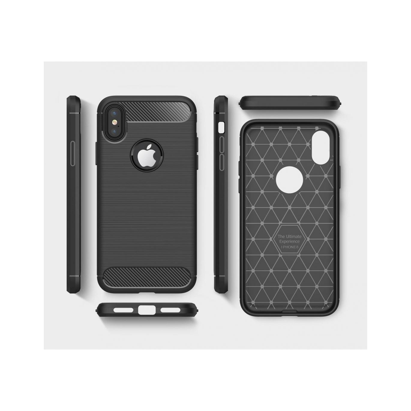Screenguard Apple iPhone XS Hülle Carbon Brushed Soft TPU (Apple iPhone XS) (00023085)