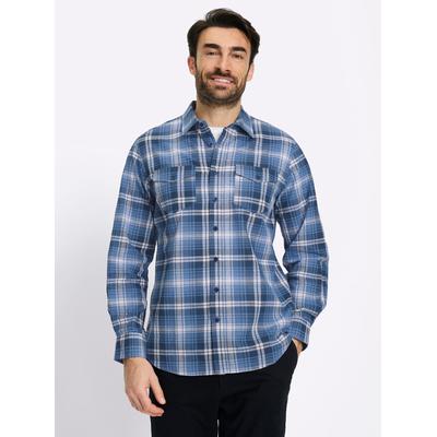 Langarmhemd CATAMARAN, Herren, Gr. 39/40, Normalgrößen, mittelblau, kariert, 100% Baumwolle, gemustert, kariert, körpernah, Hemden