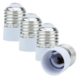 Intirilife E27 auf E14 Lampensockel Adapter in WEISS - 4x Lampenadapter zum Umformatieren von E27 auf E14