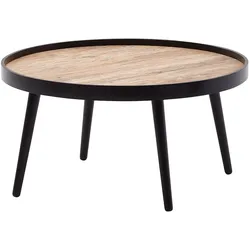 KADIMA DESIGN Couchtisch Rund 76x76x40 cm Schwarz Braun Sofatisch Modern, Runder Wohnzimmertisch Salontisch, Tisch Wohnzimmer Groß, Kaffeetisch