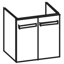 Artiqua 415 Waschtischunterschrank für Pro A 818952 Stahlgrau, 415-WU2T-L27-7142-88 415-WU2T-L27-7142-88