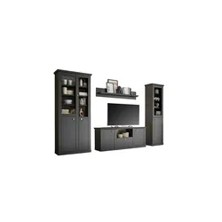 Wohnwand   ¦ schwarz ¦ Maße (cm): B: 319 H: 200