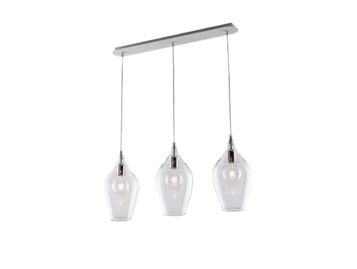 Bonetti Illumina Ares eigentijdse kroonluchter, metaal, transparant, 3 lampen, E27