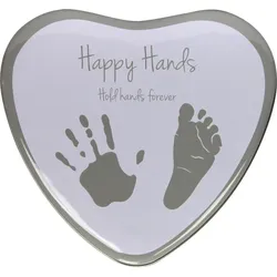 Happy Hands 2D Herzform Silber-Weiß