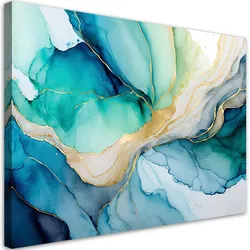 WANDBILD aquarell abstraktion blau