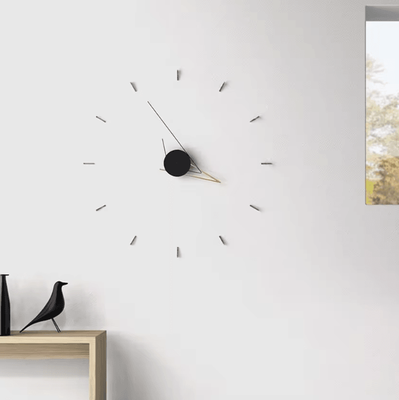 Inspire Curations DIY Minimalist Wall Clock Large Silent Modern Wall Decor With Custom Layout Design gold A