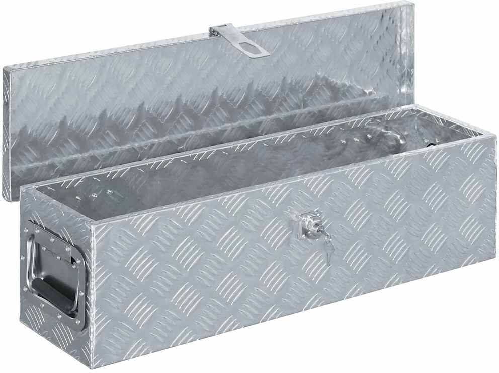 vidaXL Boîte en aluminium 80,5 x 22 x 22 cm Argenté