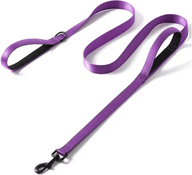 Inspire Picks Heavy Duty Double Handle Dog Leash For Training & Walking purple 2.5x120cm