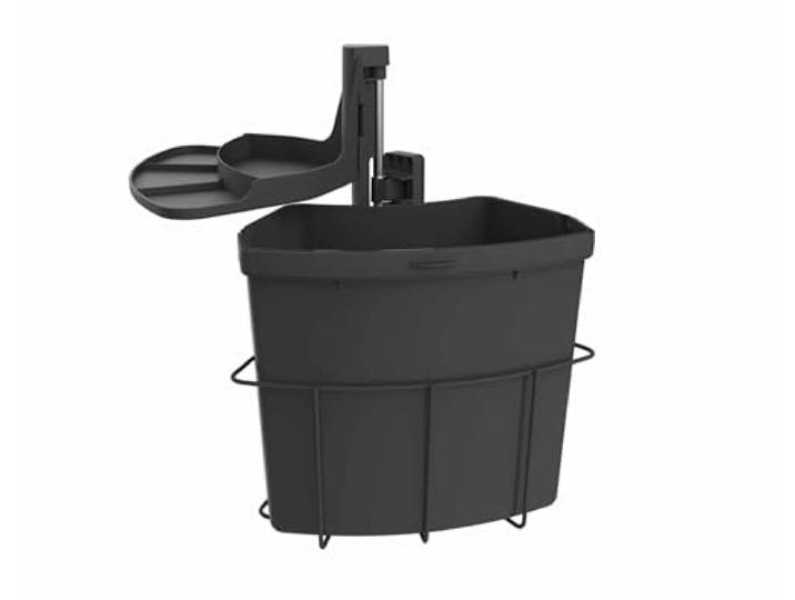 Abfallsorter CABBI Junior 1 in ANTHRAZIT mit 18 Liter Volumen/ab 40 cm Schrankbreite/Abfalleimer/Mülleimer/Schwenkeimer