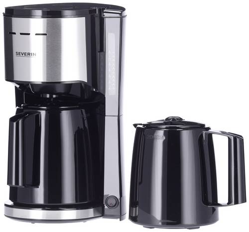 Severin KA 9308 Kaffeemaschine Edelstahl (gebürstet), Schwarz Fassungsvermögen Tassen=8 Isolierkanne