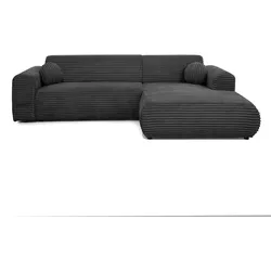 ECKSOFA Puerto, ohne Schlaffunktion, Schwarz, rechts