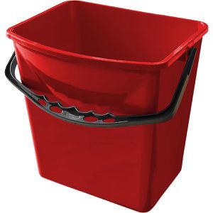 Böttcher-AG Putzeimer Ersatzeimer Reinigungswagen, 25 Liter, eckig, aus Kunststoff, rot, mit Ausgussöffnung