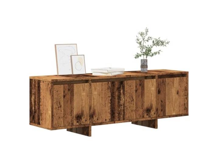 HEFZGDB TV-Schrank Altholz-Optik 120x30x40,5 cm Holzwerkstoff mit 4 Türen und robuster Oberplatte, Stauraum Lösung für Wohnzimmer, Medienregal mit eleganter Optik
