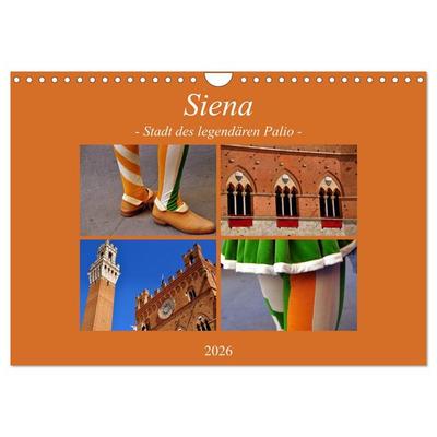 Siena - Stadt des legendären Palio (Wandkalender 2026 DIN A4 quer), CALVENDO Monatskalender