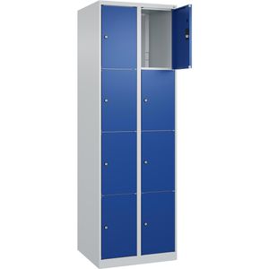 CP-Möbel Schließfachschrank Classic Plus, blau, 8 Fächer, Stahl, 60 x 185cm, mit Zylinderschloss