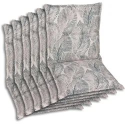 Sesselauflagenset Grau/Beige, 6-teilig