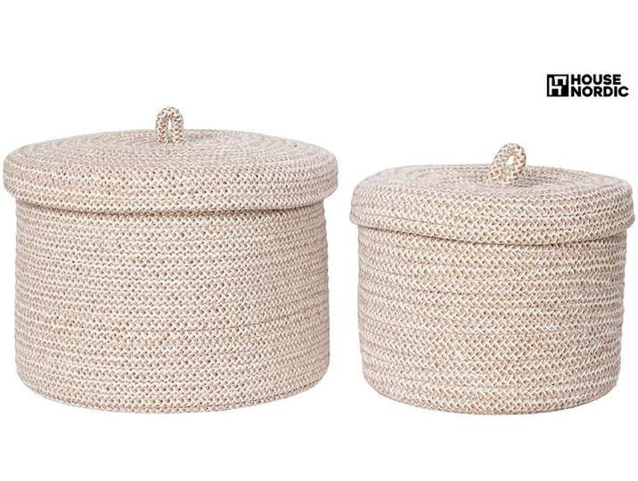 Set mit 2 Aufbewahrungsboxen SEBAL beige 22x22x16cm