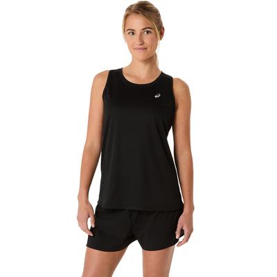 Lauftop ASICS "ASICS CORE TANK", Damen, Gr. XS, schwarz (performance schwarz), Obermaterial: 100% Polyester, Rundhals, Tops, Schnelltrocknend, Reflektierend, Leicht