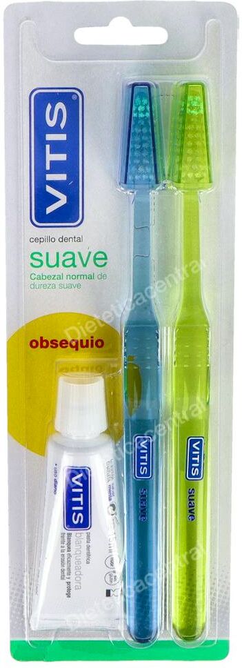 Vitis pack vitis suave 2 cepillos + pasta blanq. 15ml.