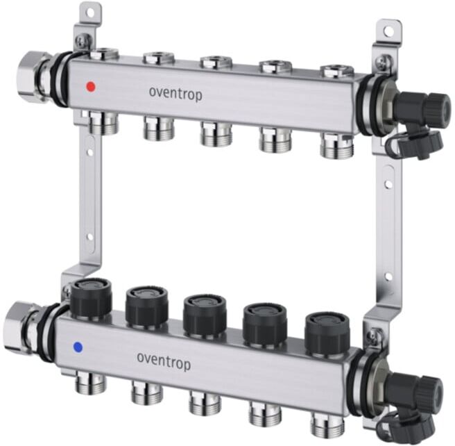 Oventrop Collecteur de circuit de chauffage Multidis SF 6 sorties, régulation thermique et électrique, acier inoxydable (1406556)