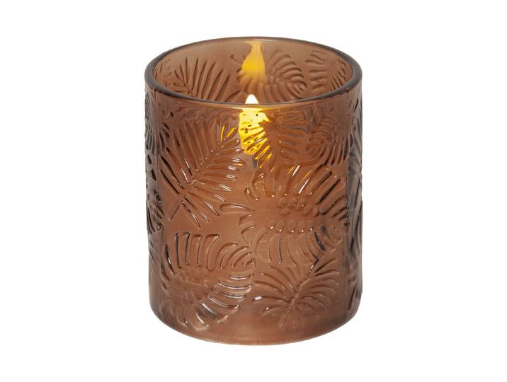 LED Pillar Kerze Flamme Leaf