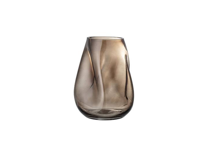Vase en verre marron, courbé, à poser - Bloomingville, Ingolf - 1
