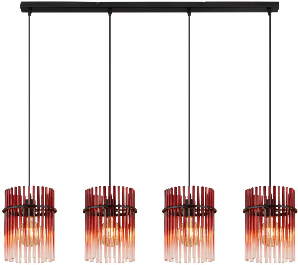 Ivy Bronx Decole 4 - Light Matte Black Kitchen Island Pendant Blackberry colors 90cm H X 20cm W