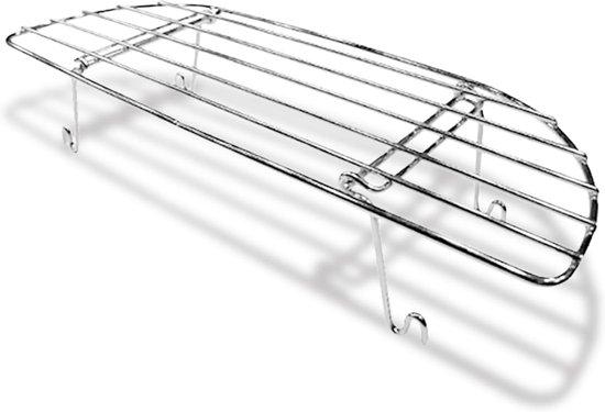 Famanu Grill Warming Rack - Praktisches Barbecue Accessoire - Inklappbares Design - 40 x 12 cm - Silber