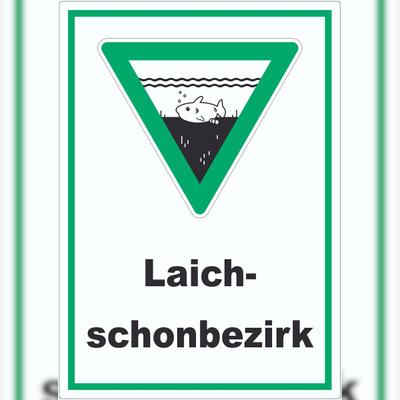 HB-Druck Laichschonbezirk Aufkleber A9 (37x52mm)