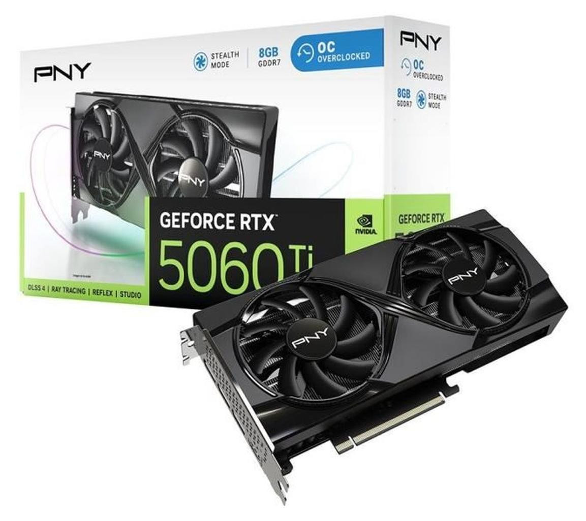 PNY GeForce RTX 5060 Ti Graphicskaart 8GB Overclocked Dual Fan DLSS 4