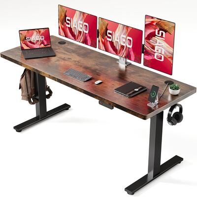 SIAGO 63 x 24 Inch Computer Desk Height Adjustable Electric Sit Stand Up Desk
