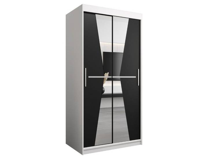 ABIKS MÖBEL Schwebetürenschrank MAROKO Schlafzimmerschrank - mit Spiegel, Kleiderstange, Regalen