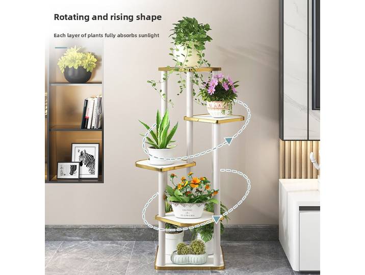 Support à fleurs multifonctionnel en bois massif, support à plantes vertes multi-niveaux pour intérieur, support à fleurs du sol au plafond