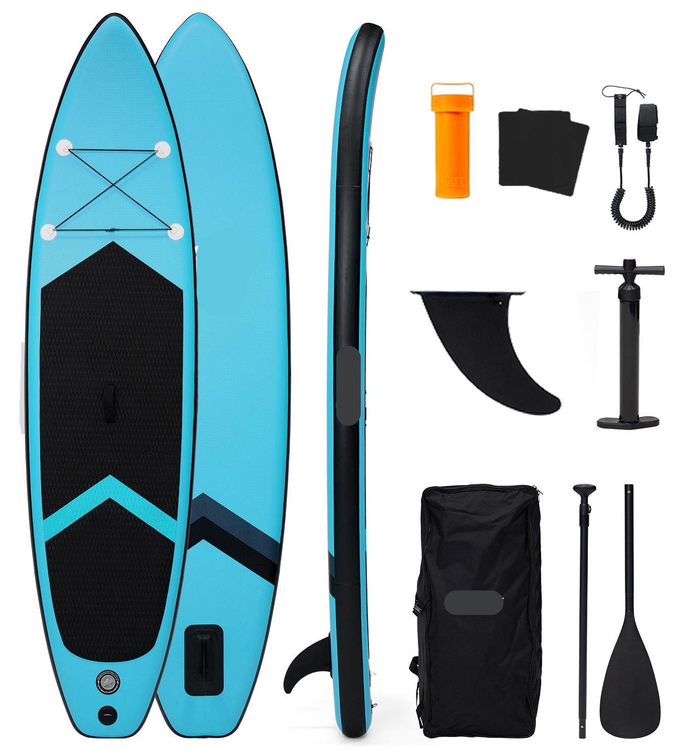 Aufblasbares SUP-Board mit Handpumpe und Tragetasche, geeignet für Anfänger und erfahrene Nutzer