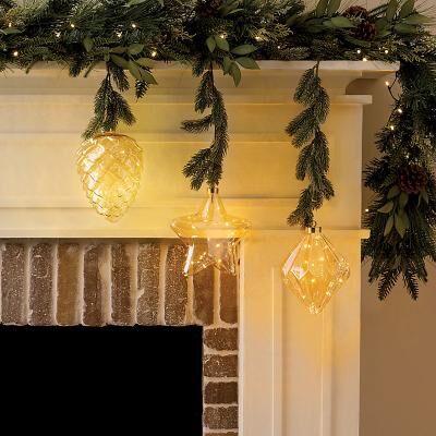 Twinkle Micro LED Glass Ornament with Garland - Star - Ballard Designs