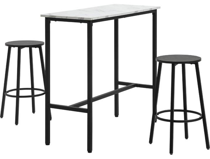 Ensemble HOMCOM comprenant une table de bar et des tabourets de bar\, ensemble de 3 pièces. Ensemble de table de bar\, table à manger avec 2 tabourets de bar