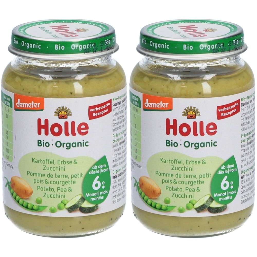 Holle Kartoffel, Erbse und Zucchini x2 2x190 g Set