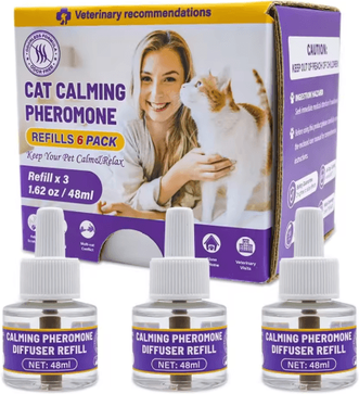 Inspire Picks Calm Harmony 4 in 1 Pet Pheromone Diffuser Set Odorless Stress Relief For Cats & Dogs cat Style 3 Bottles