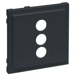 Legrand 765486 SEANO Abdeckung für 3-fach RCA (Cinch)-Anschlussdose, Farbe: Anthrazit lackiert