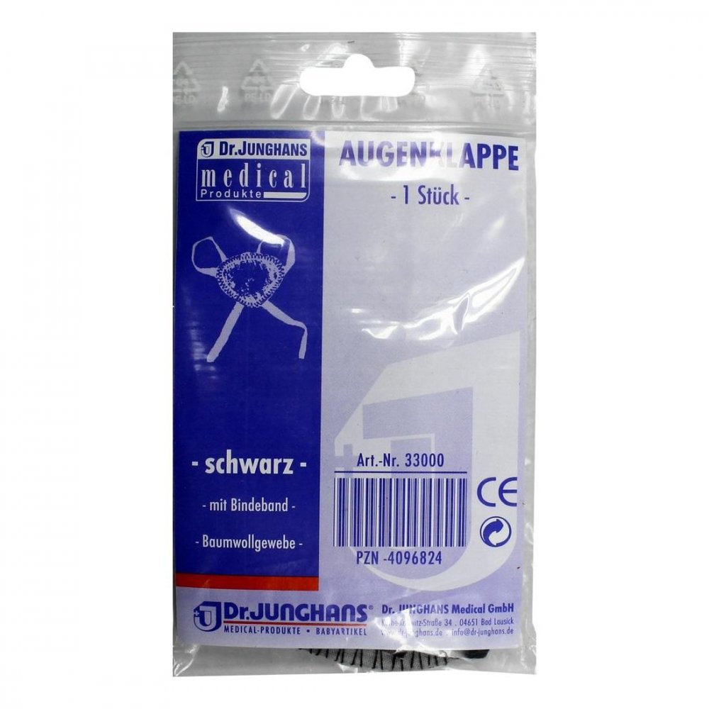 Dr. Junghans Medical GmbH Augenklappe mit Bindeband schwarz 33000 04096824