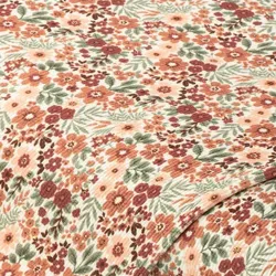 Baumwoll-Rippjersey "Blümchen", braun-color