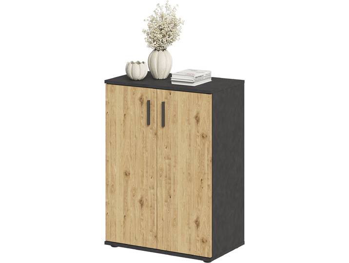 Kommode FMD Albi , braun (matera, artisan eiche), B:60cm H:83cm T:35cm, Holzwerkstoff, Sideboards, Kommode, Kommode, 2-türig., 1 Innenboden, Breite 60 cm