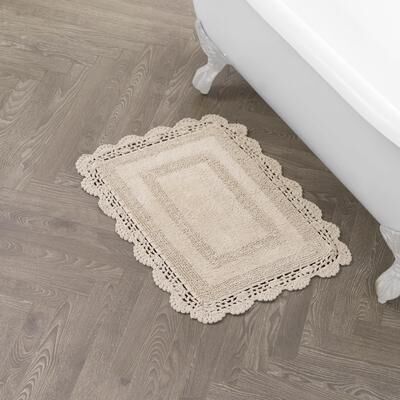 Laura Ashley Reversible Cotton Crochet Bath Rug