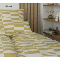 Elegante Bettwäsche Skip - 155x220 cm + 40x80 cm	skip gelb