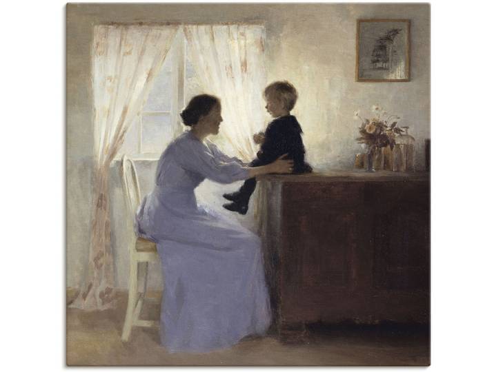 Leinwandbild ARTLAND Mutter und Kind. 1898 , beige (farbe bild(er): naturfarben), B:50cm H:50cm, Bilder, Leinwandbild, auf Holzrahmen gespannt