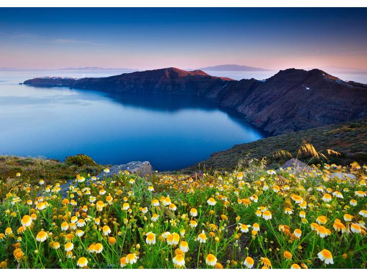 Fototapete PAPERMOON Santorini Spring , bunt, B:4m L:2,6m, Vlies, Tapeten, Fototapete