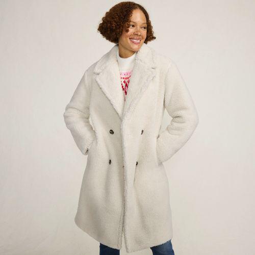 Teddymantel für Damen, Damen, size: regular, Elfenbein, Polyester, by Lands' End