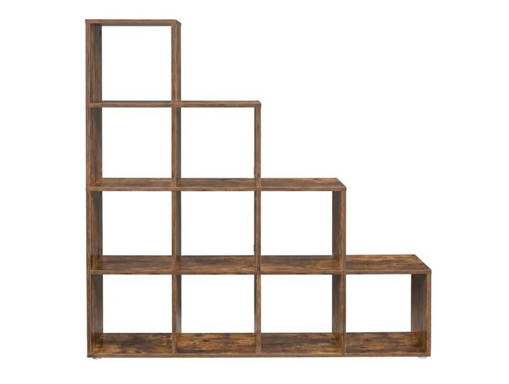 Bibliothèque à 10 Compartiments pour Salon Chambre Bureau 27 x 129 5 x 129 5 cm Marron